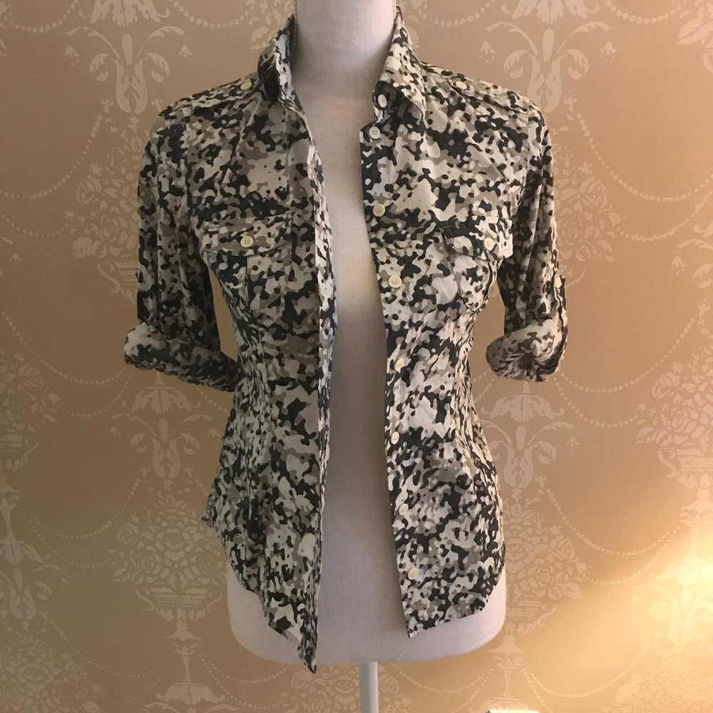 Camo button down top - Picture 2 of 5